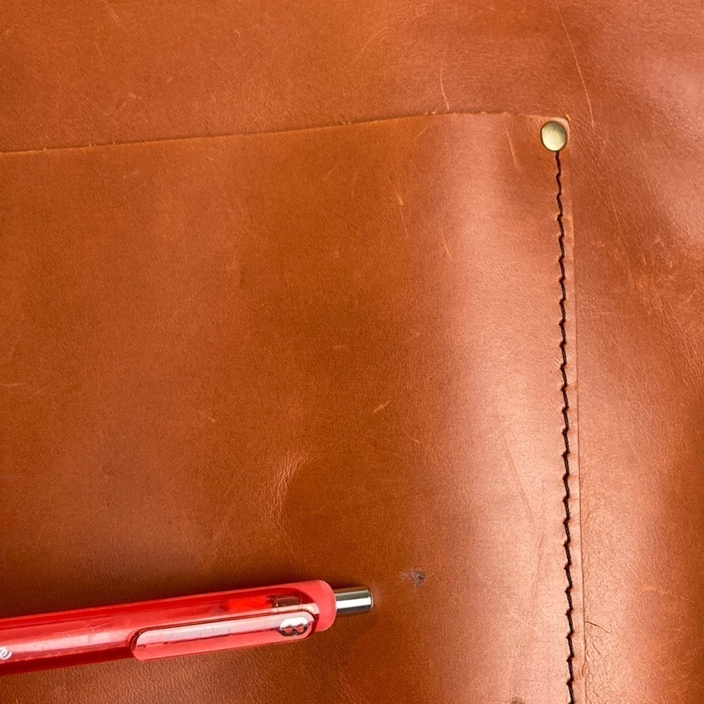Portland Leather Goods Zip Top Tote Bag Artisan Leather Handbag Brown Medium - Picture 13 of 16